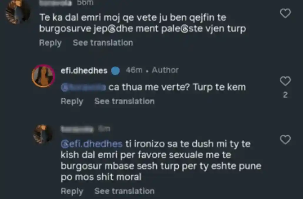 Ndjekësit “nxjerrin zbuluar” ish-banoren e BBVIP Efi Dhedhes, mesazhi: “Të ka dal emri që shkon në burgje”
